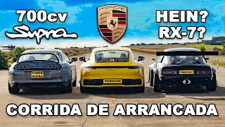 Supra de 700cv vs RX-7 de 840kg vs Porsche 911: CORRIDA DE ARRANCADA