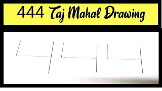 How To Draw Taj Mahal Picture From Number 444/Very Easy Drawing/Easy Drawing