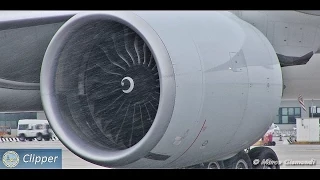 GE90-115B start-up! Incredible sound from very close!