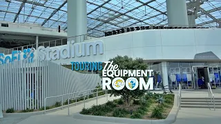 Touring SoFi Stadium Equipment Room LA Rams Chargers Team Store