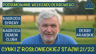 Podsumowanie weekendu Derbowego - Cynki na 21 i 22 dzień wyścigowy Adam Wyrzyk Tor Służewiec