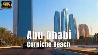 Abu Dhabi Corniche Beach Scenic drive 4K