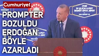 Erdoğan'ın zor anları: Prompter bozuldu Erdoğan böyle azarladı