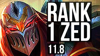 ZED vs KATARINA (MID) | Rank 1 Zed, 9/1/9, 69% winrate, 1.0M mastery | EUW Challenger | v11.8