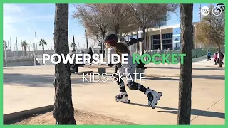 Having fun on Powerslide Rocket Blue kids inline skate