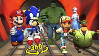 SUBWAY SURFERS BEST COMPILATION 360° VR  (Sonic Super Mario Hulk Frozen Elsa)