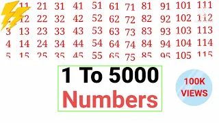 1 to 5000 numbers learn by music on youtube // 1 to 5000" numbers learning😯