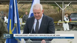 Prezantimi i armatimit që është sekuestruar në Manastirin e Banjskës 25.09.2023