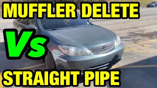 Toyota Camry 3.0L V6: MUFFLER DELETE VS STRAIGHT PIPE!