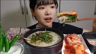 비오는 날 뜨끈한 순대국밥에 편육 한끼 뚝딱🍚KOREA FOOD SUNDAE GUKBAP MUKBANG :: REAL EATING SOUND