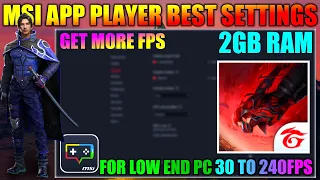 Msi App Player Best Settings For Low End Pc | Free Fire OB39 LAG FIX || Best Setting To Get More FPS