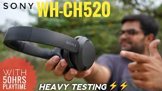Sony WH-CH520 On-Ear Wireless Headphones with 50 Hours Playtime ⚡⚡ Heavy Testing ⚡⚡