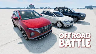 SUV Battle BeamNG Drive: Hyundai Tucson, Toyota Prado, Volkswagen Tiguan