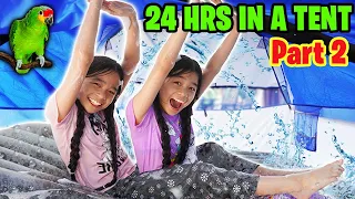 24 Hours Overnight In A Tent Challenge! (Part 2) | Tran Twins