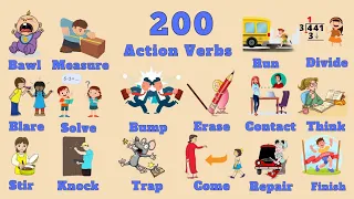 Vocabulary: Action Verbs | 200 Common English Action Verbs with Pictures for Beginners to Advance