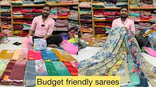 chickpet Bangalore wholesale saree shop/Budget friendly sarees/single saree courier available