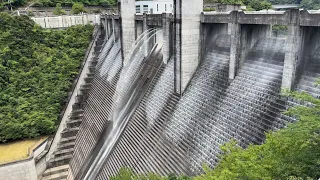 The washing water discharge of the Nakasuji River Dam is too overwhelming! 4K COOL JAPAN DAM , KOCHI