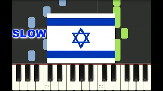 SLOW EASY piano tutorial "HATIKVA" Israel's national anthem, with free sheet music (pdf)