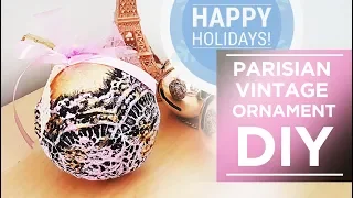 Christmas Ornament DIY Elegant French Style with Lace Decoupage