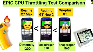 Realme GT Neo 2 vs Realme X7 Max vs Oneplus 8T CPU Throttling Test Comparison