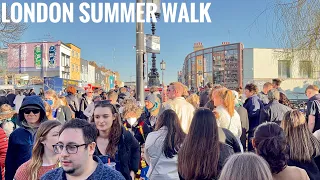 Walking London Camden Market, Regent’s Canal to Kings Cross | London Summer Walk - April 2022