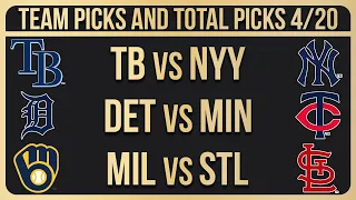 MLB Picks and Predictions Today 4/20/24 | MLB Picks Today 4/20/2024