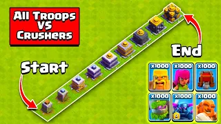 ALL TROOPS VS CRUSHER / Clash of Clans / Crusher vs All Troops 👉 @dailyclash8620