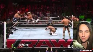 WWE Raw 3/17/14 8 Man tag team action Live Commentary