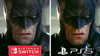 Batman Arkham Trilogy Nintendo Switch vs PS5 Graphics Comparison