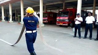 Maharashtra Fire Service, Mumbai Fire Brigade Hose Drill, Fire service.