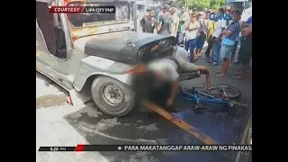 24 Oras: Lalaking nagbibisikleta, patay matapos mabangga ng jeep na nawalan ng preno