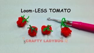 Rainbow Loom-LESS TOMATO EASY Charm Tutorials by Crafty Ladybug /How to DIY