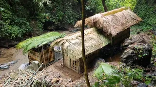 Complete the construction of the kitchen, bamboo outdoor bath, shower, and survival Bushcraft _Ep4