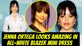 Jenna Ortega Wears All-White Blazer Mini Dress for Finestkind Premiere & Looks Gorgeous!