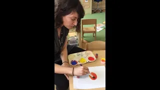 Art/Sensory activity: Mixing the color Orange