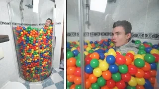 DOUCHE VULLEN MET 7000 BALLENBAK BALLEN!