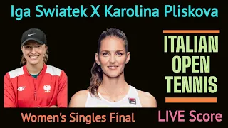 WTA Italian Open Tennis 2021 Live Score. Iga Swiatek vs Karolina Pliskova Final Match Watch Along