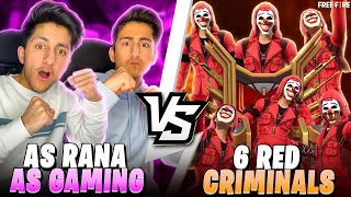 6 Red Criminals Challenge Me And My Brother For 2 vs 6 Clash Squad Battle 😡 - Garena Free Fire
