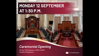 1st Sitting of the Senate (Part 1) - 3rd Session - September 12, 2022