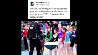 Criança negra ginasta foi esquecida de receber medalha.