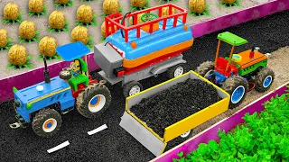 Top diy tractor making mini Modern Asphalt Road with mini bulldozer | diy walnut farming | HP Mini