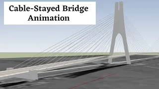 Cable Stayed Bridge |  Cable Bridge Animation | Bridge Construction 3d | 3d Animation Bridge