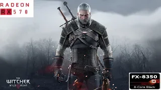 Witcher 3 Gameplay on AMD FX 8350/RX 570 4GB(1080P FRAME RATE TEST)