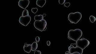 Bubble Hearts effect Black screen overlay Free download footage