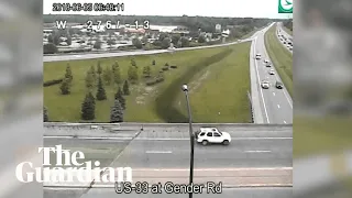 Vehicle drives backwards along an Ohio highway