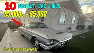 TOP 10 Classic Cars For sale $3,000s - $5,000 || 60s and 70s Projects on sale!