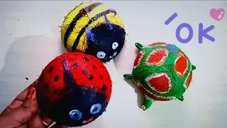 Coconut shell🥥 craft Ideas/step by step/ TOP 10 Ideas/ Tortoise  lady bug and honeybee😲