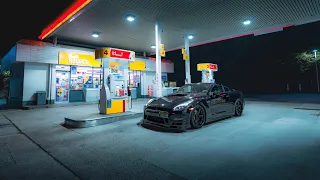 Black GTR Nightrun + RAW ENGINE SOUNDS  | 4K