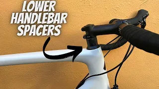 HOW TO LOWER HANDLEBARS AND STEM (ADJUSTING HEADSET) *TIGHTEN HEADSET* SLAM STEM. SPECIALIZED TARMAC