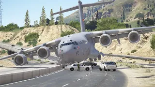 World's Heaviest C-17 Emergency Landing On Busy Highway | GTA 5